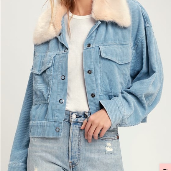 Best Shot Light Blue Corduroy Jacket 